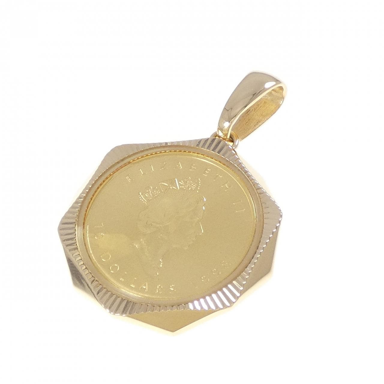K18YG(枠) コイン ペンダント