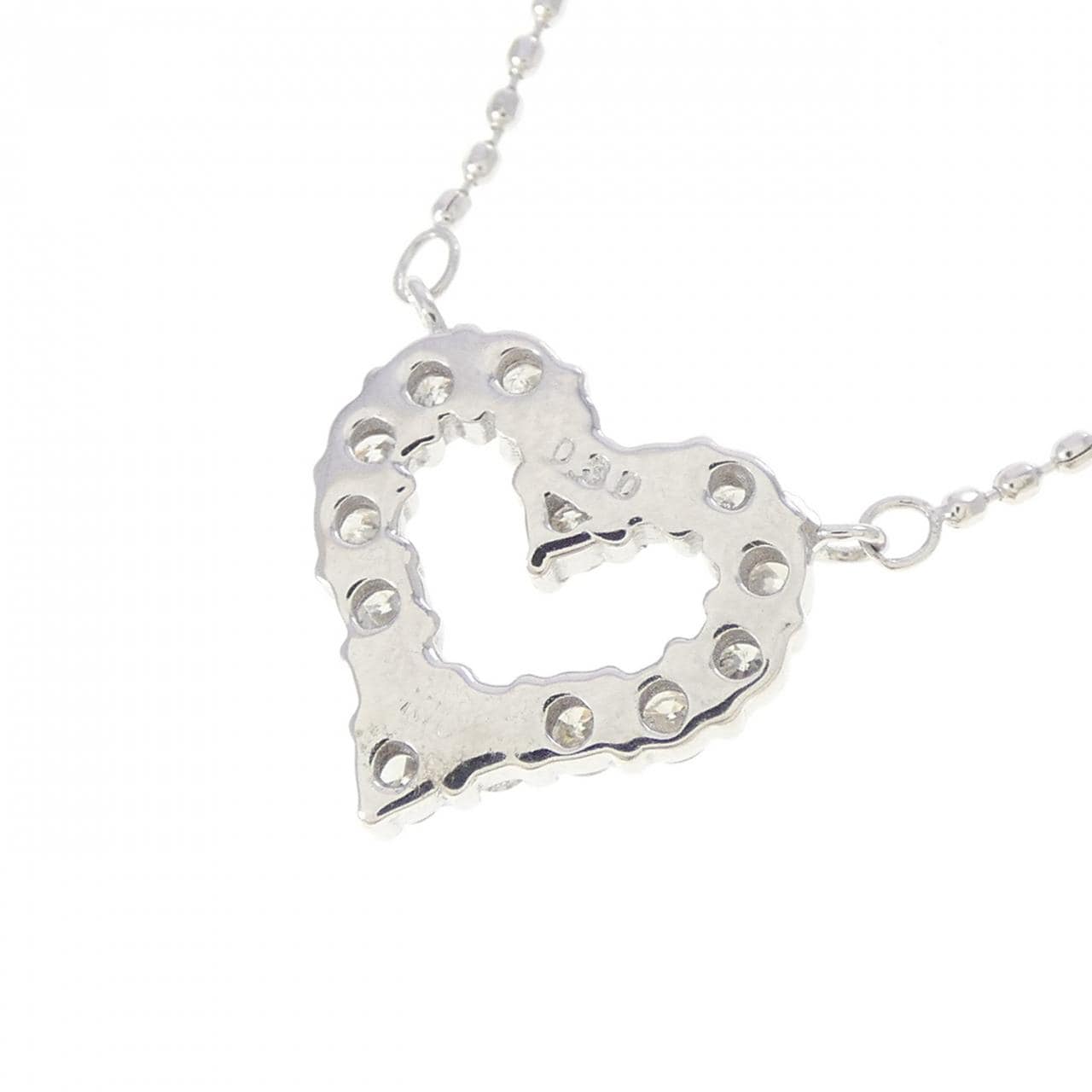 K10WG ハート ダイヤモンド ネックレス 0.30CT