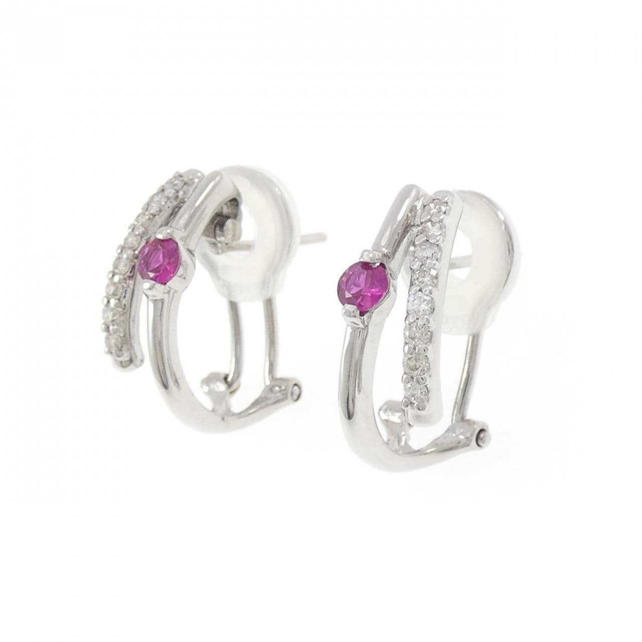 K18WG ルビー ピアス/イヤリング 0.2CT