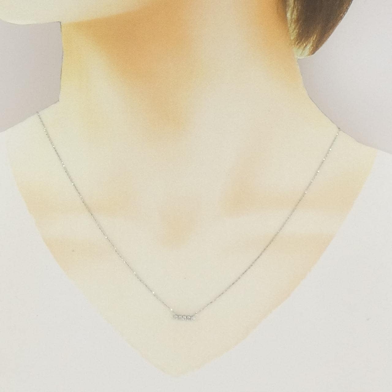K18WG ダイヤモンド ネックレス 0.10CT