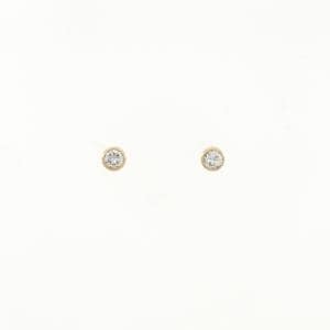K18YG ソリティア ダイヤモンド ピアス 0.20CT