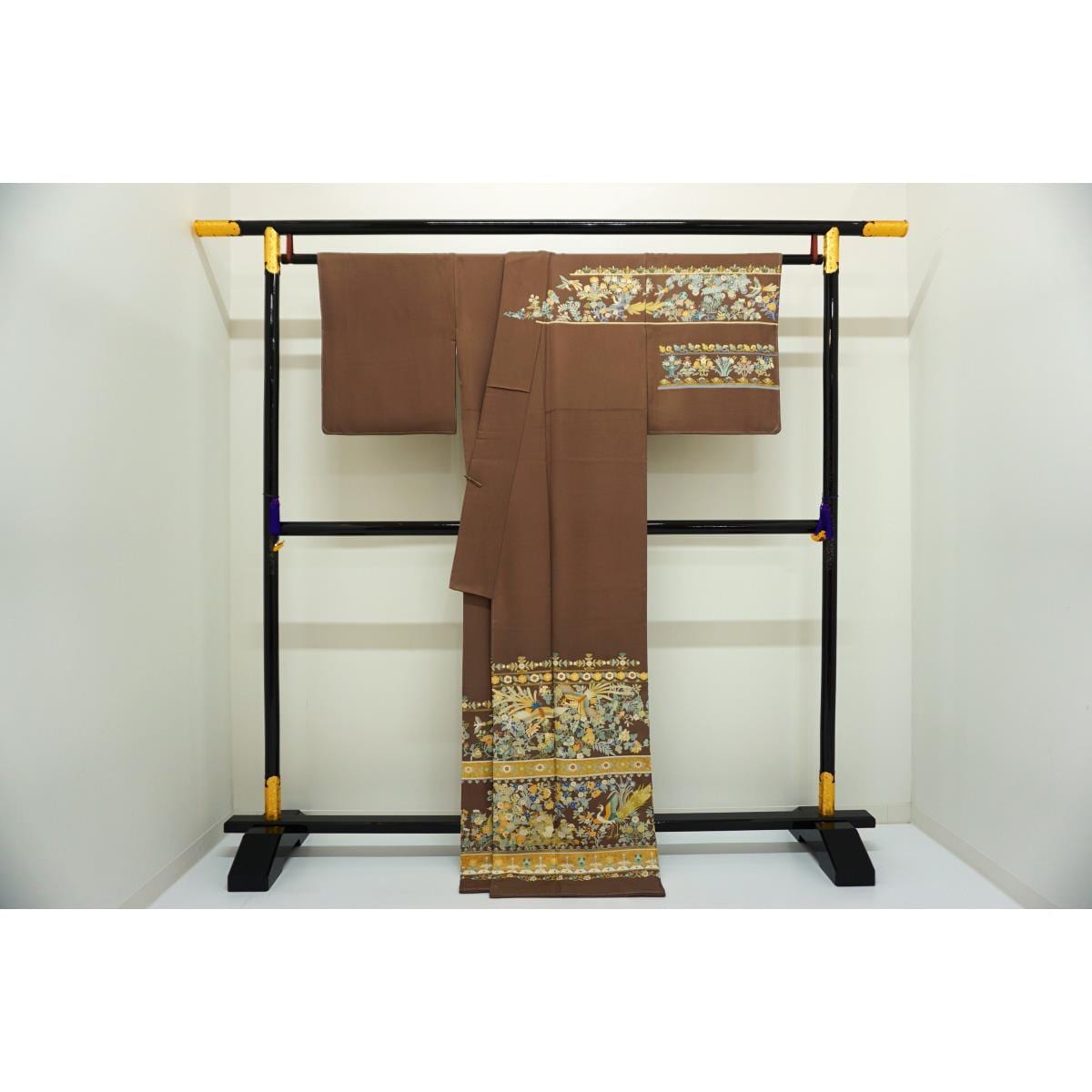 Homongi, Yuzen gold color processing, Embroidered, Width L size