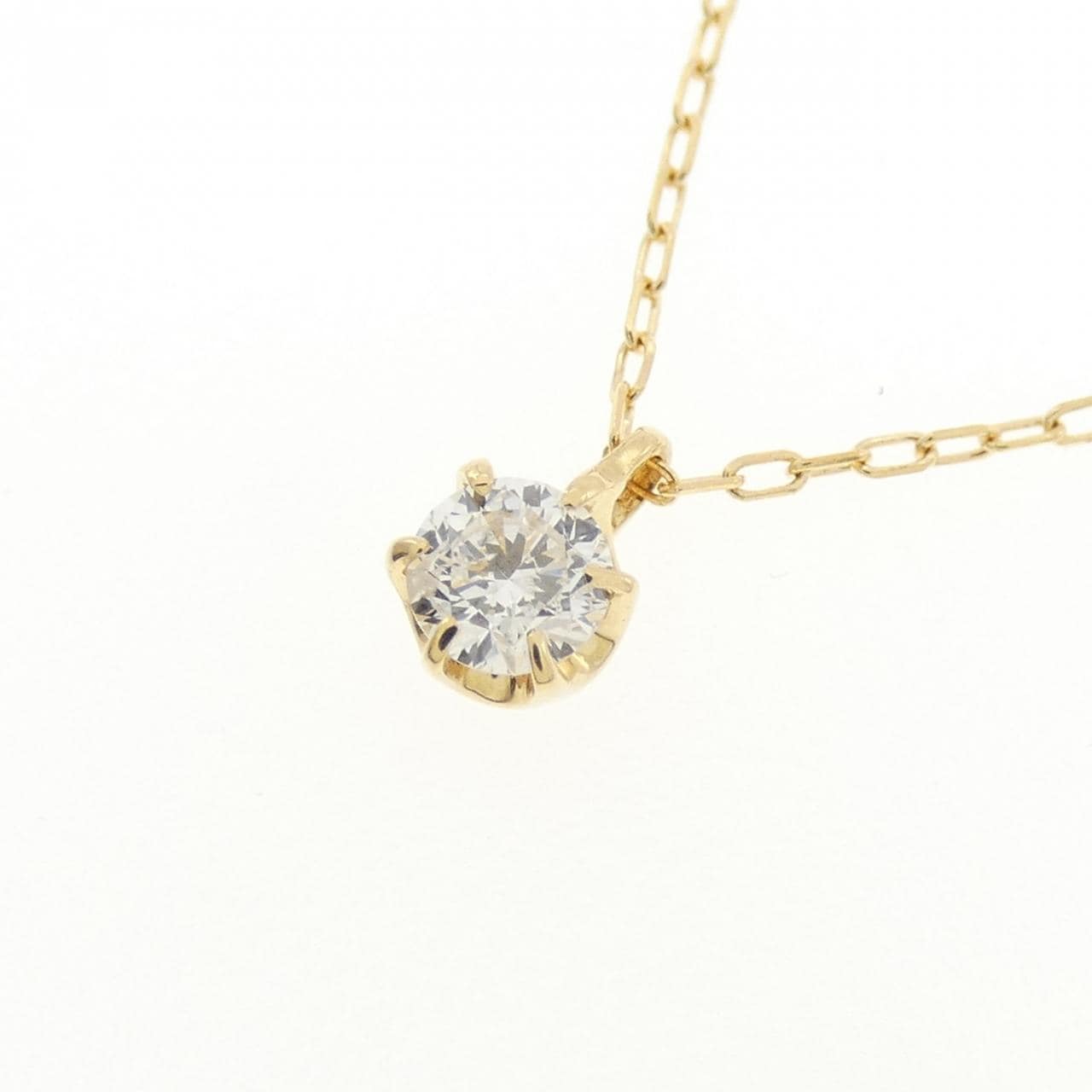 K18YG ソリティア ダイヤモンド ネックレス 0.148CT