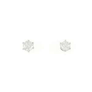 PT900 ソリティア ダイヤモンド ピアス 0.60CT