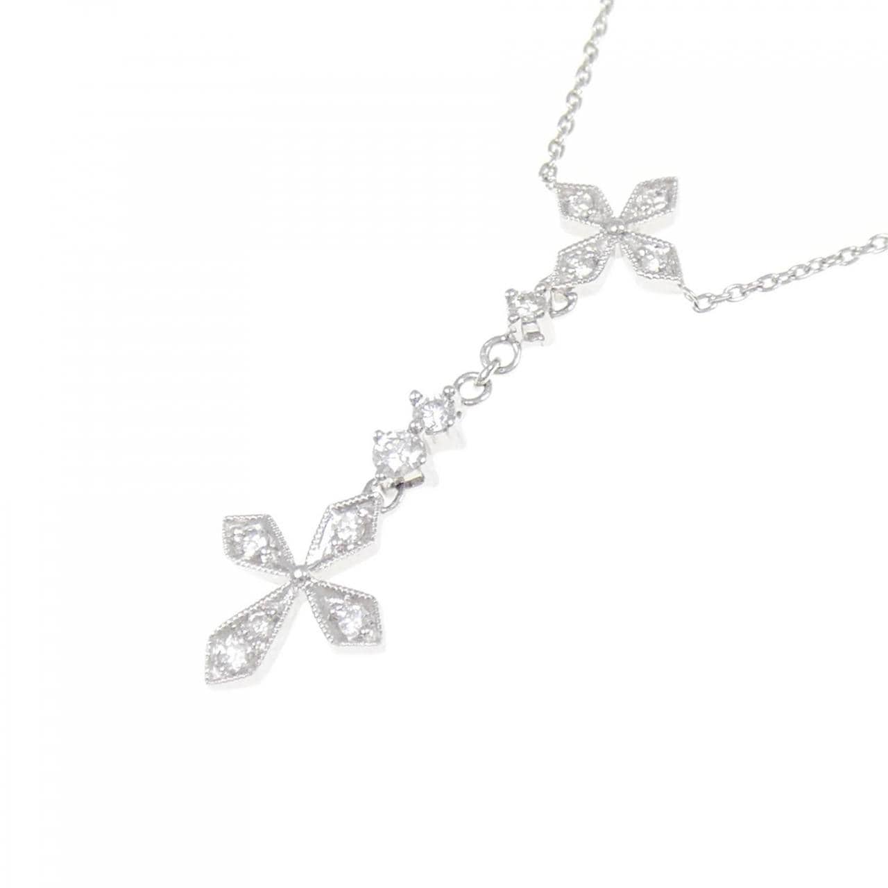 K18WG ダイヤモンド ネックレス 0.21CT