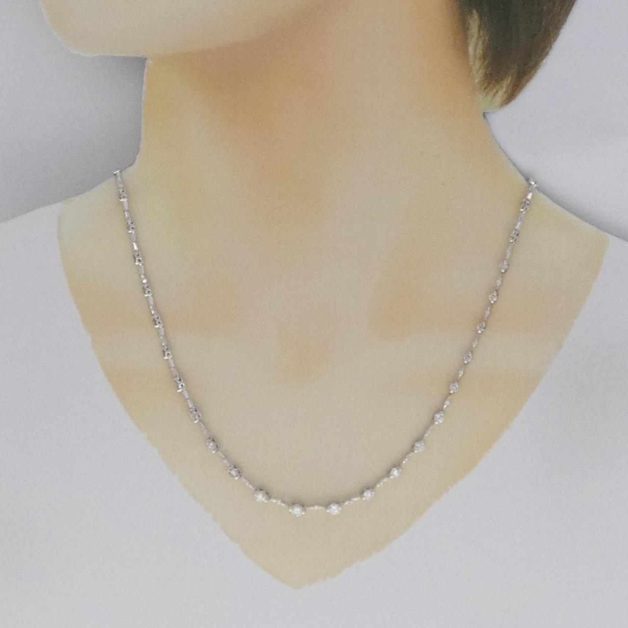K18WG ダイヤモンド ネックレス 3.06CT