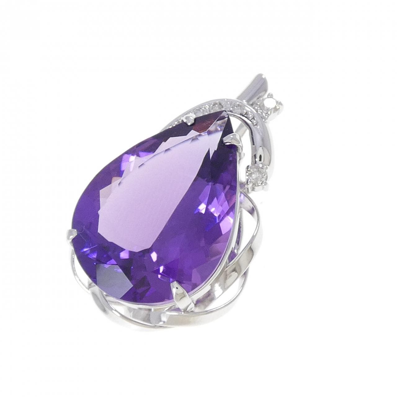 K18WG アメジスト ペンダント 13.76CT