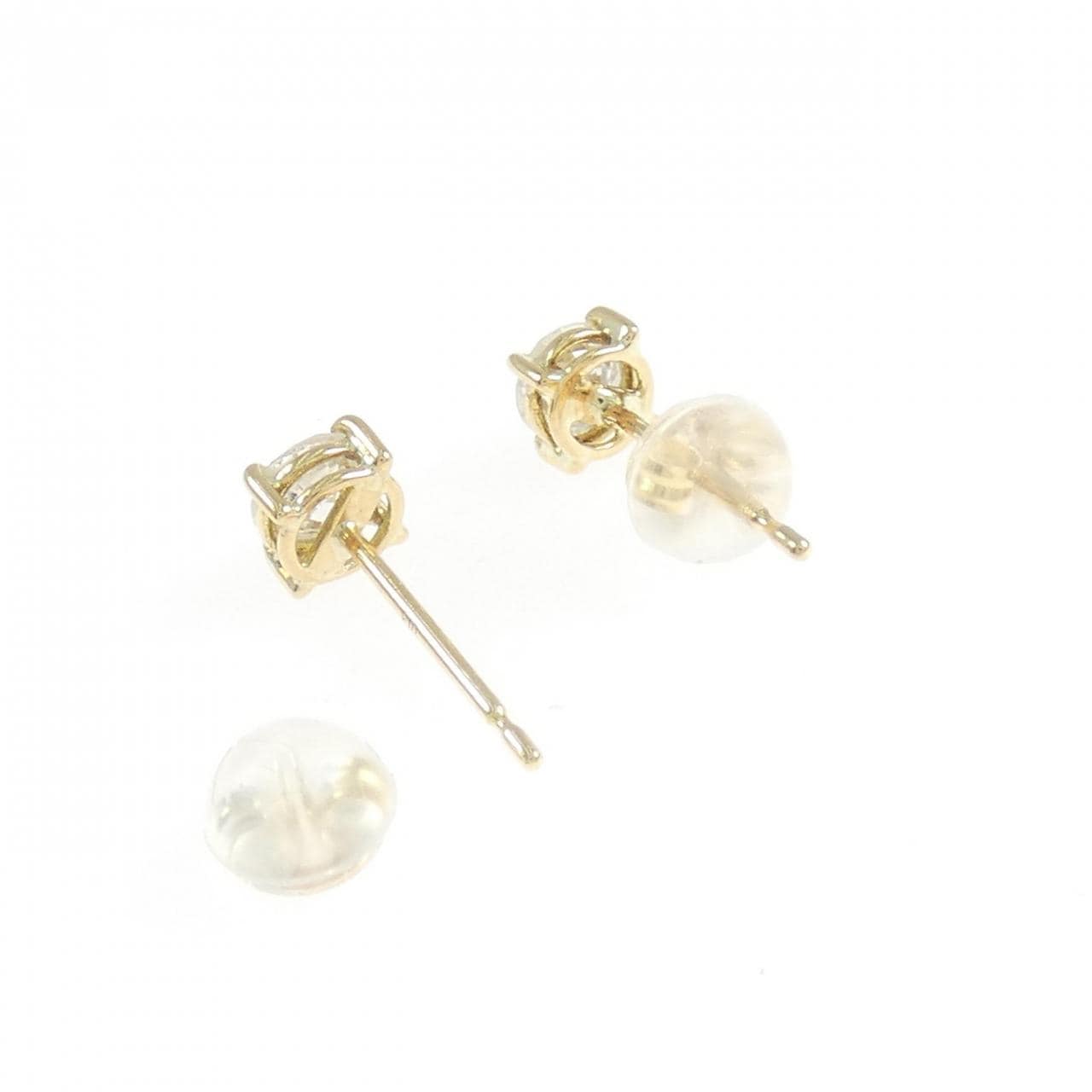 K18YG ソリティア ダイヤモンド ピアス 0.52CT