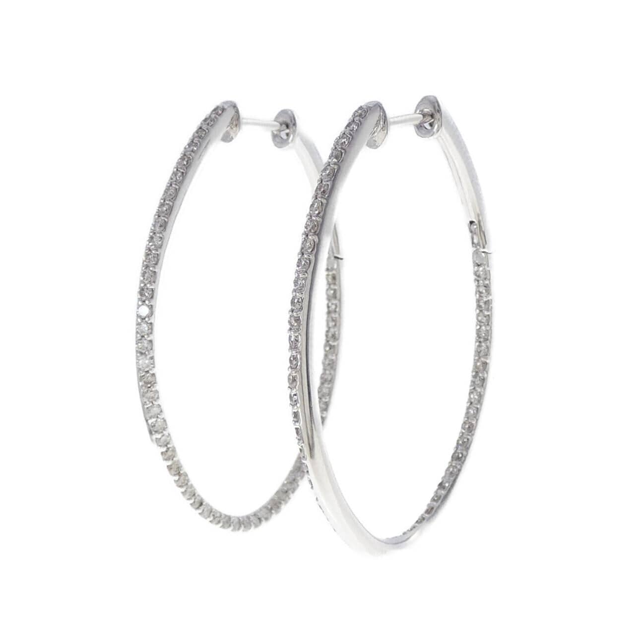 K18WG ダイヤモンド ピアス 1.00CT