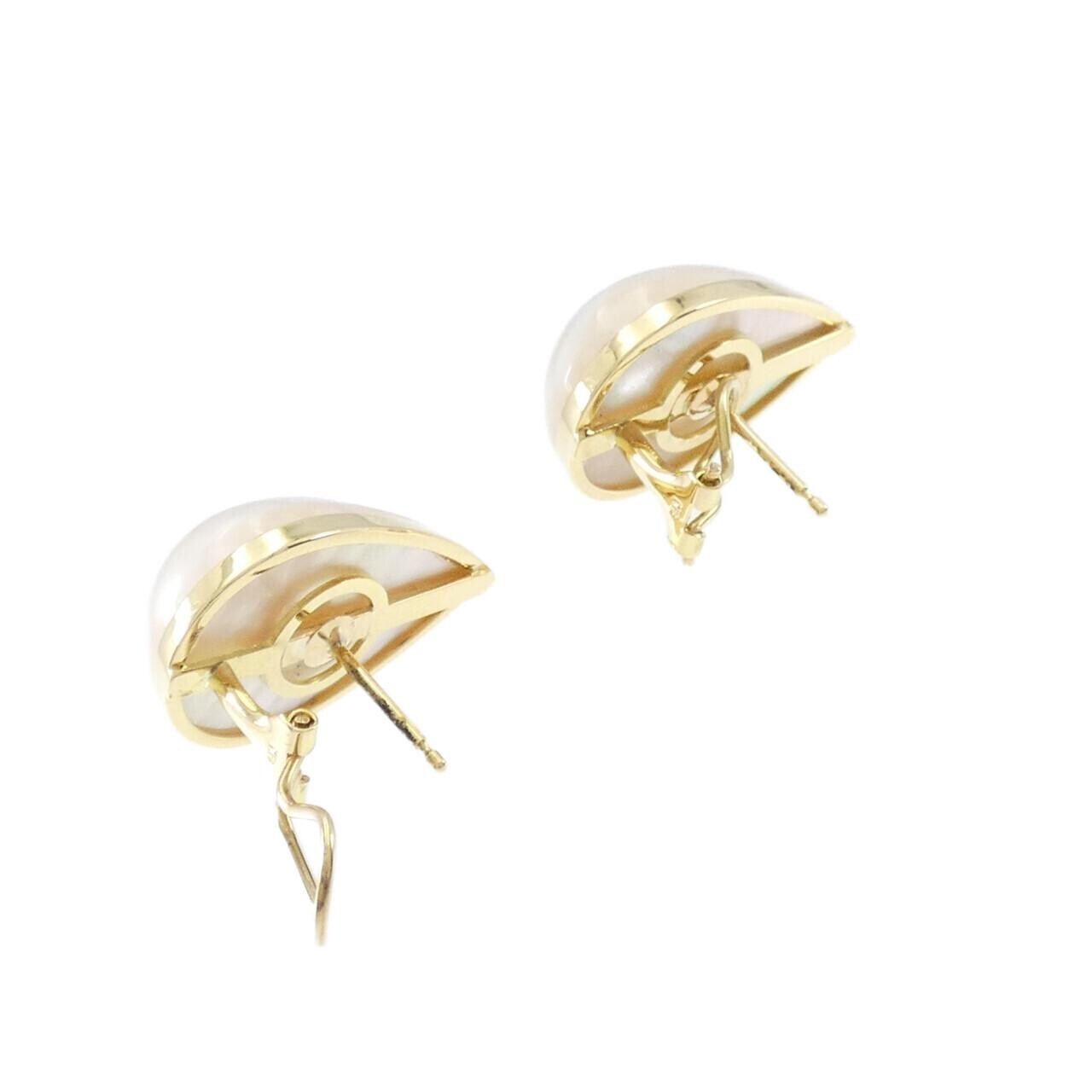 K18YG Mabe pearl earrings