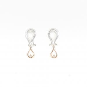 K14WG/K18PG ダイヤモンド イヤリング 0.14CT