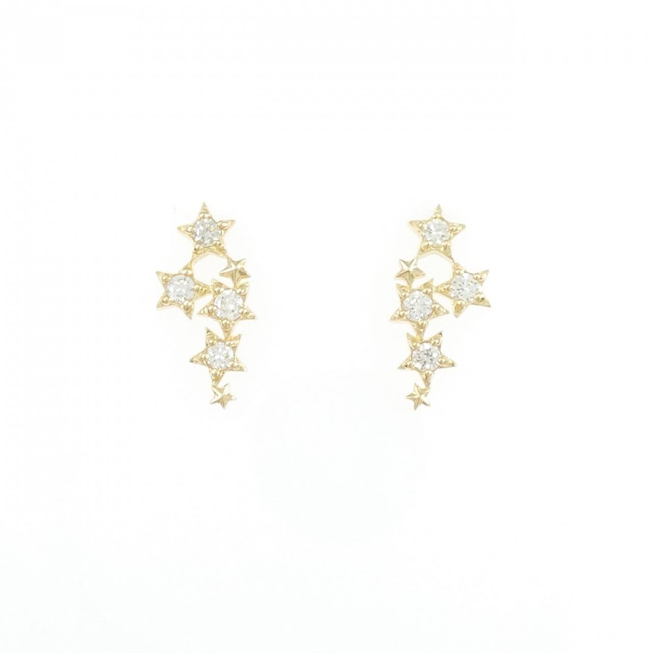 [再加工款] K18YG 星形鑽石耳環 0.20CT