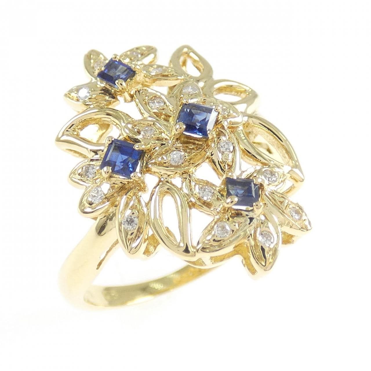 K18YG サファイヤ リング 0.30CT