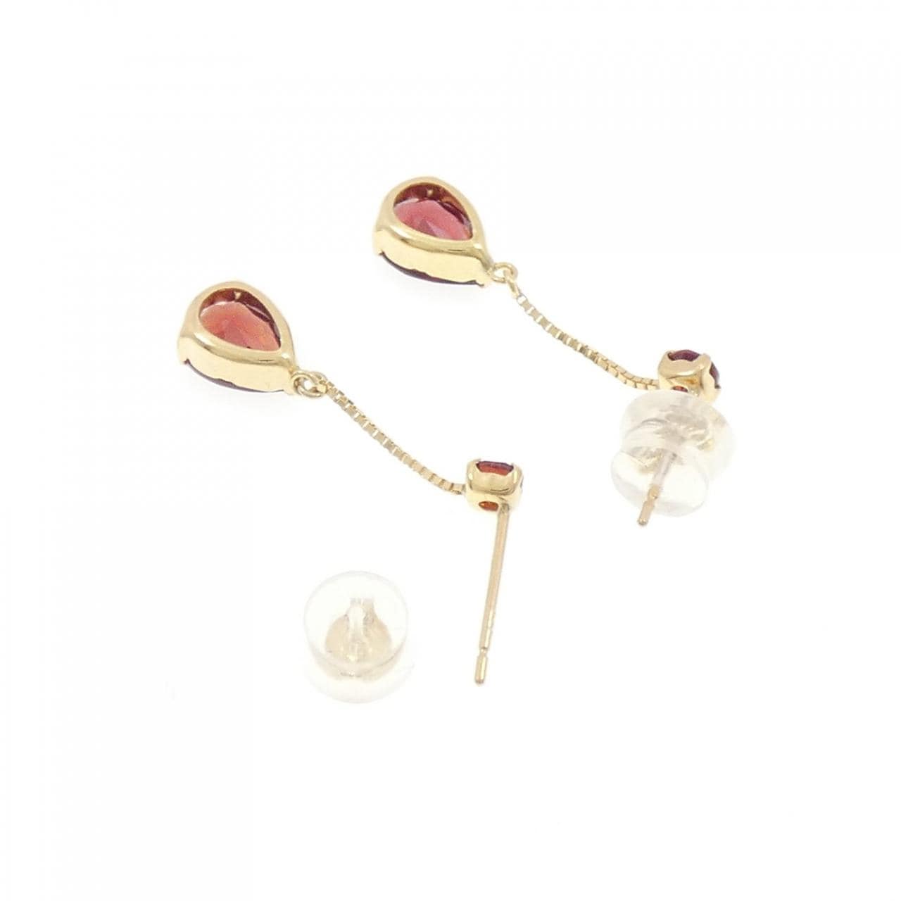 K18YG石榴石耳环 1.20克拉