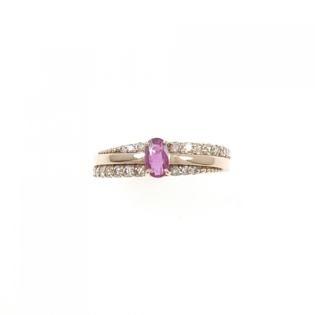 K18PG红宝石戒指