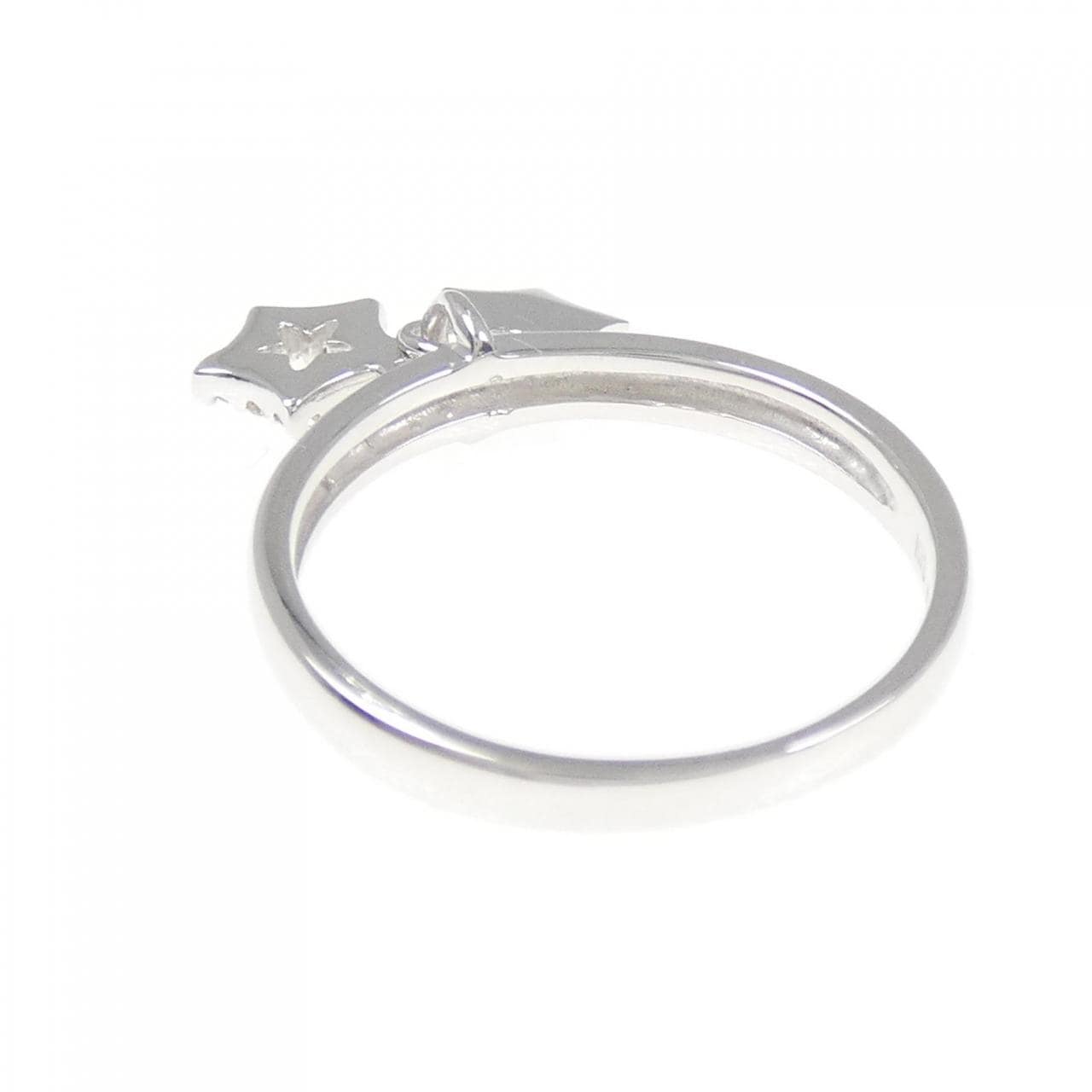 K18WG スター ダイヤモンド リング 0.08CT