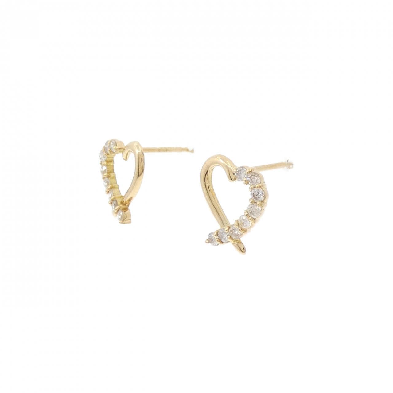 [BRAND NEW] K18YG heart Diamond earrings 0.20CT