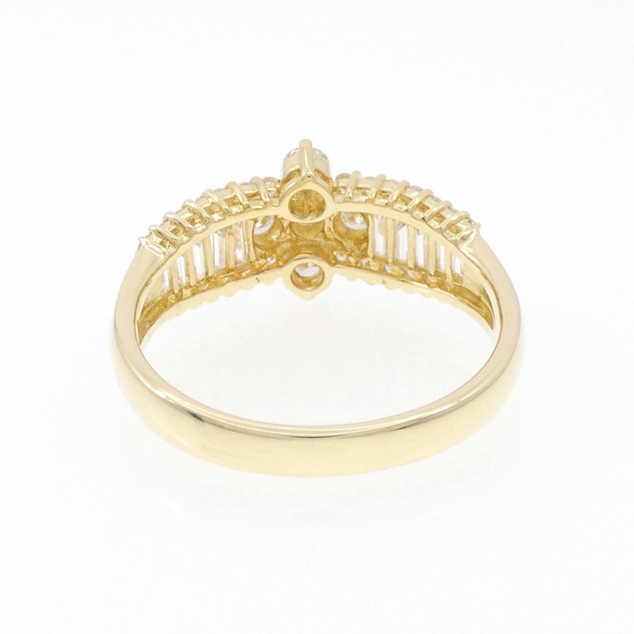 K18YG フラワー ダイヤモンド リング 1.05CT
