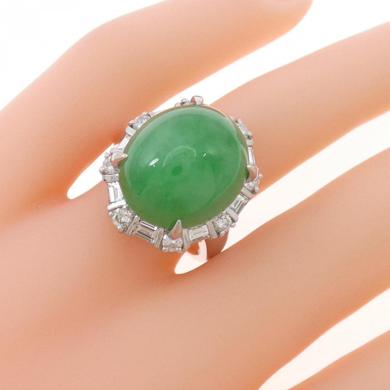 PT900 ヒスイ リング 16.25CT