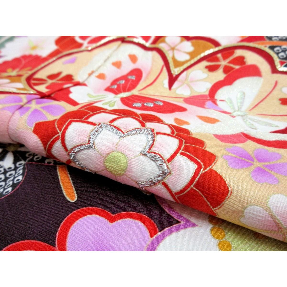 振袖　友禅加工刺繍入り　ボカシ染
