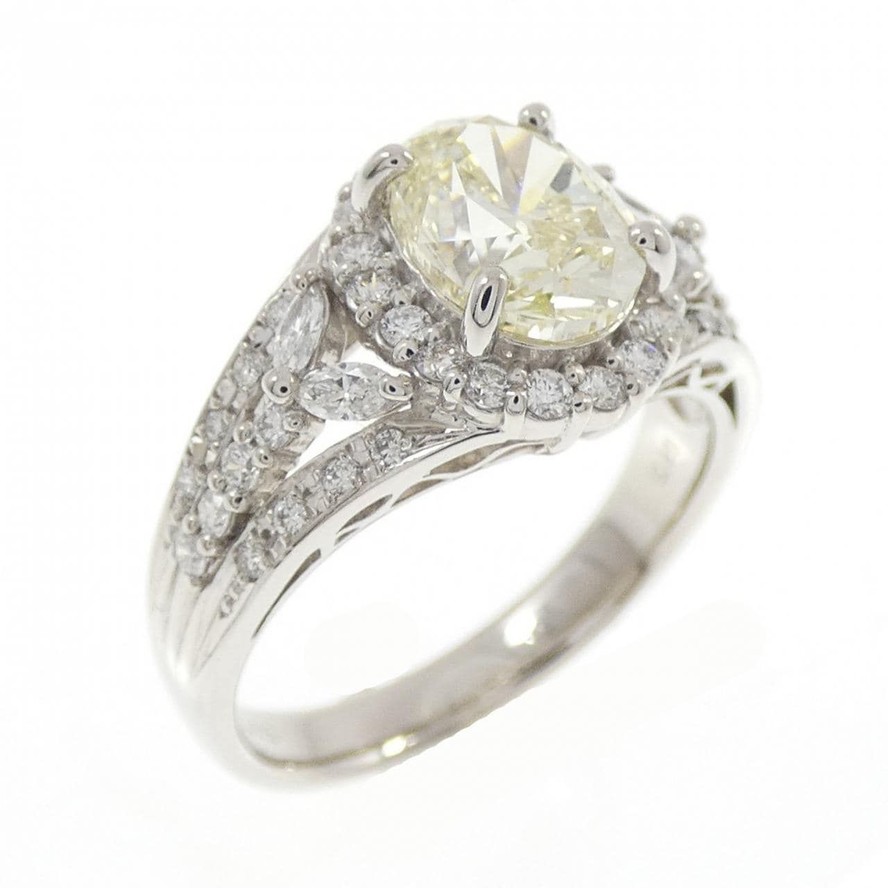 【リメイク】PT900 ダイヤモンド リング 1.503CT LY SI1 オーバルカット