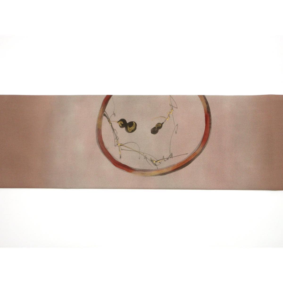 名古屋帯　塩瀬染帯　友禅金彩加工