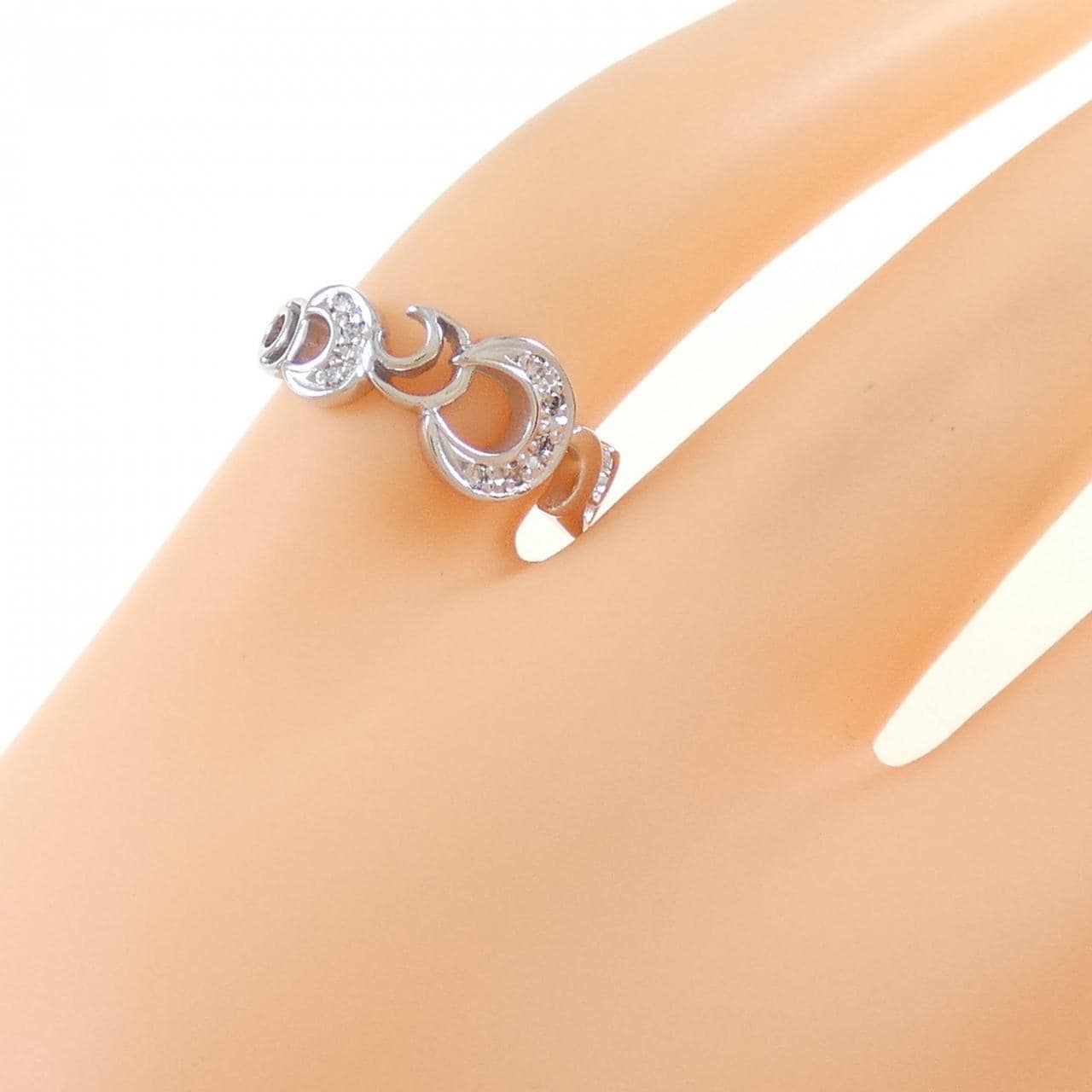 K18WG ダイヤモンド ピンキー リング 0.04CT