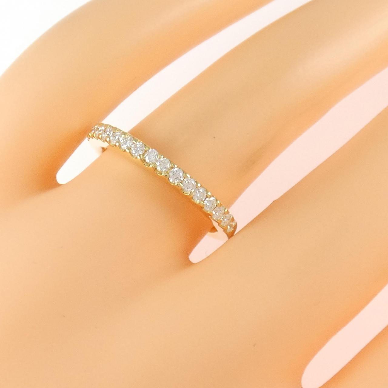 K18YG ハーフエタニティ ダイヤモンド リング 0.305CT