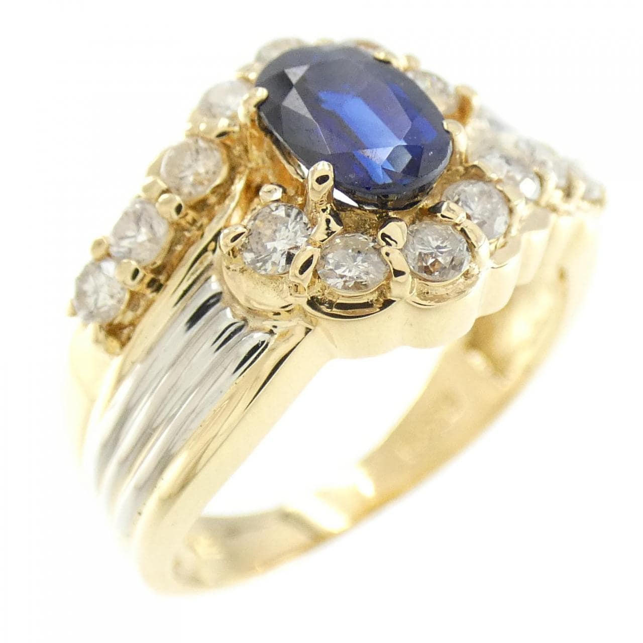 K18YG/PT sapphire ring
