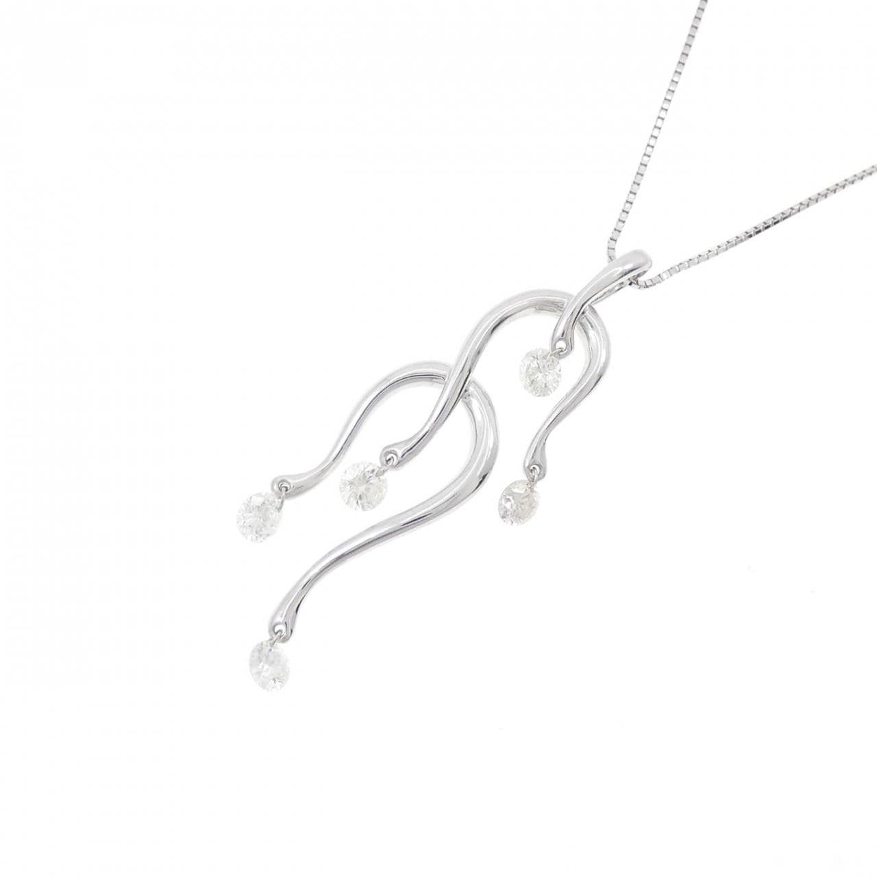 K18WG ダイヤモンド ネックレス 0.91CT