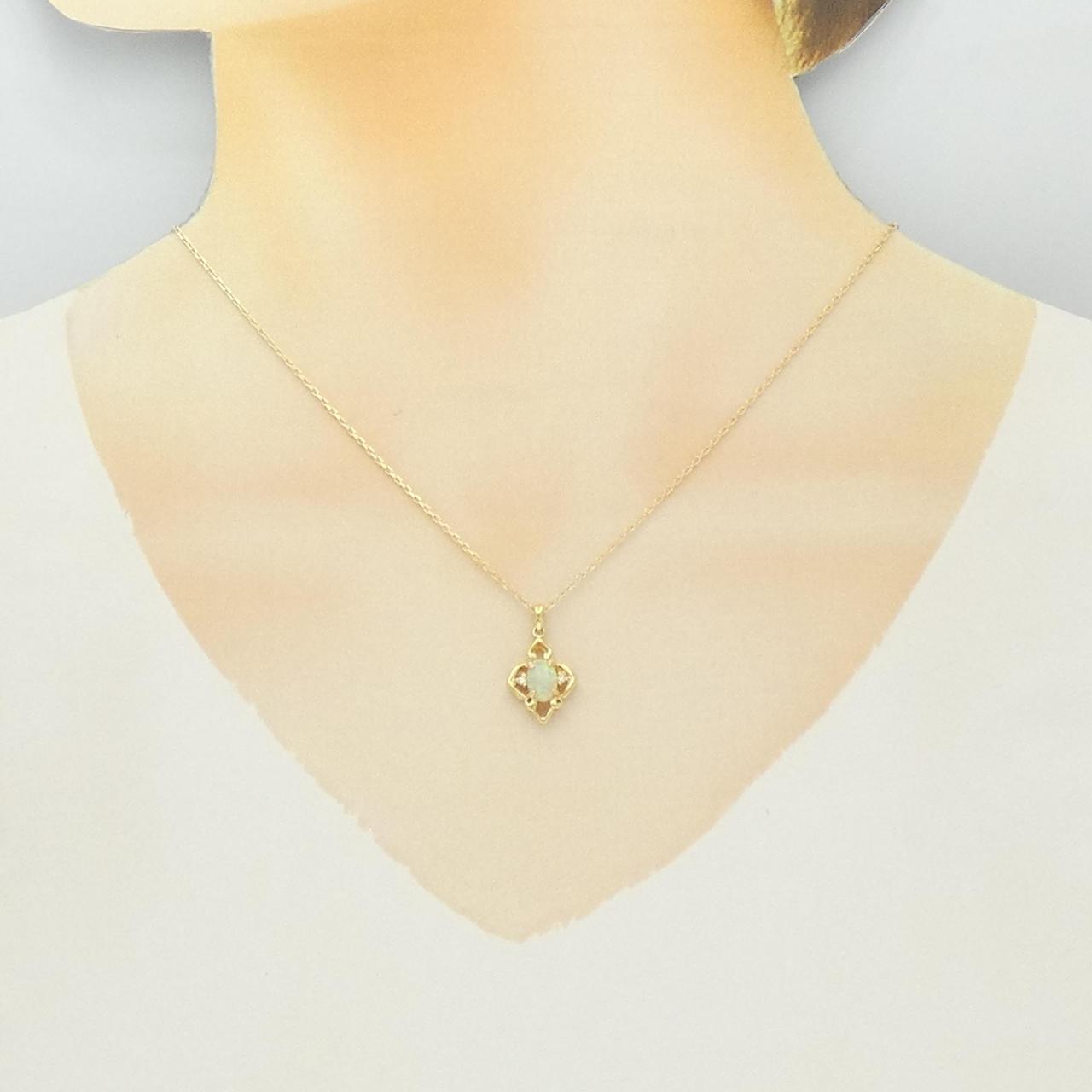 K18YG オパール ネックレス 0.37CT