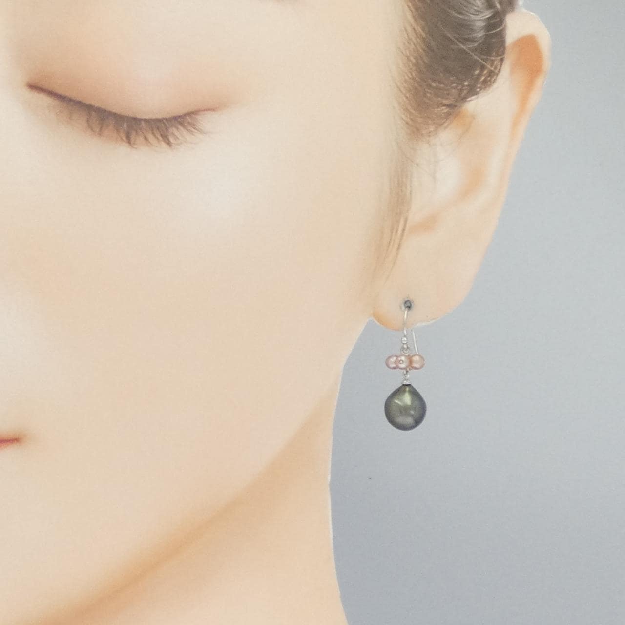 ペルリータ･ミキモト 黒蝶パール ピアス 8.5mm