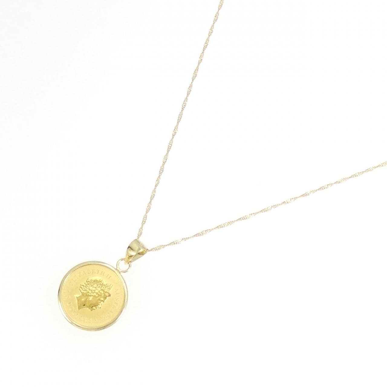K18YG(frame) coin necklace