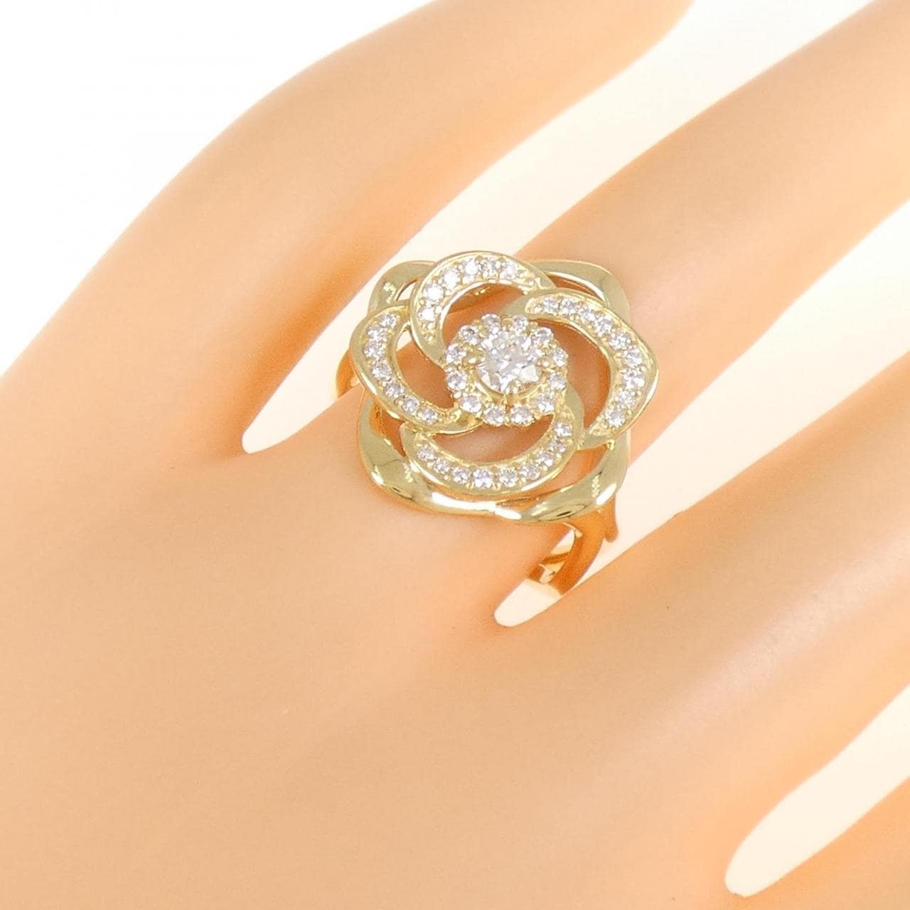 K18YG ローズ ダイヤモンド リング 0.218CT