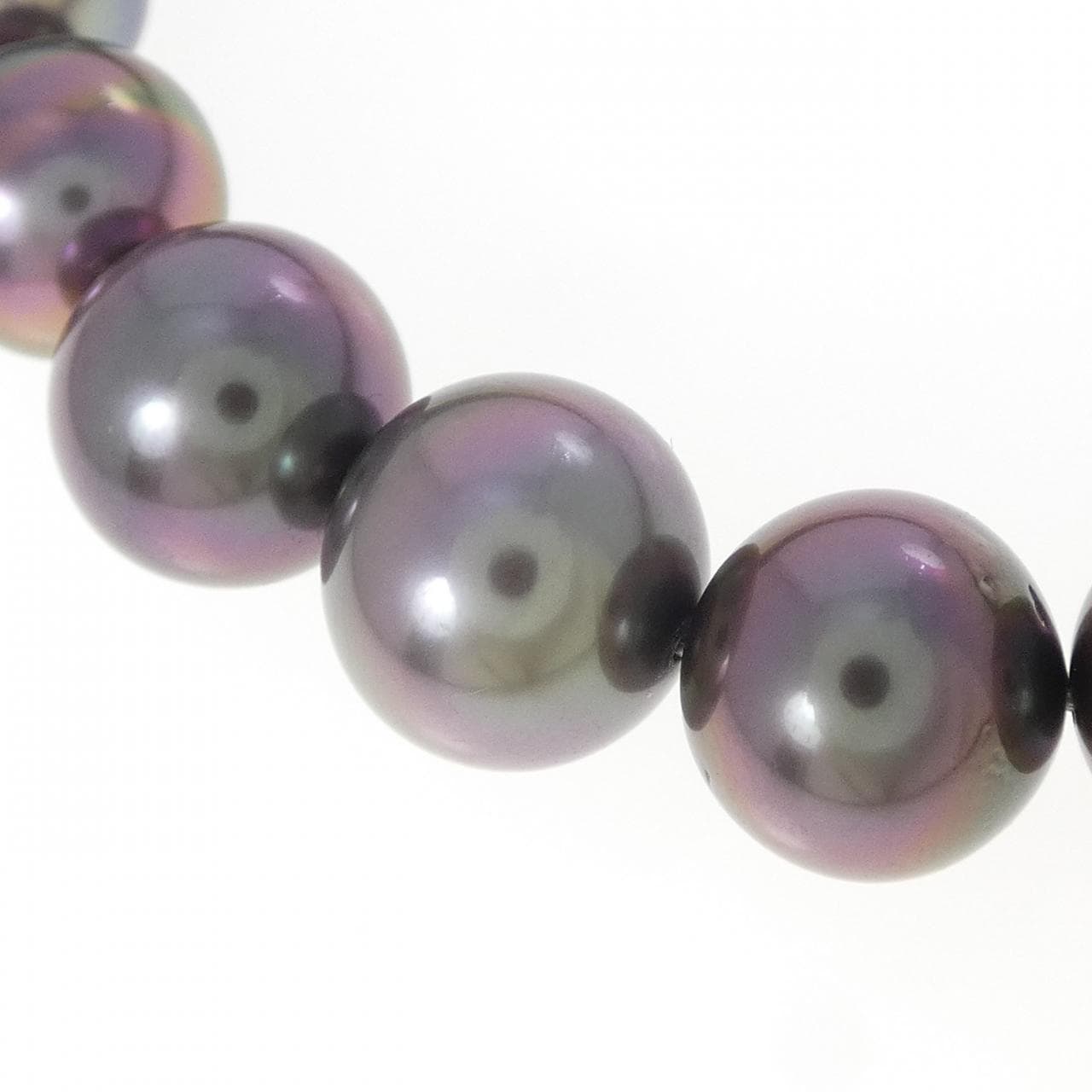 シルバークラスプ 黒蝶パール ネックレス 9-11.5mm
