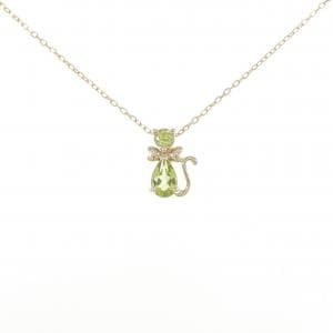 K10YG キャット ペリドット ネックレス