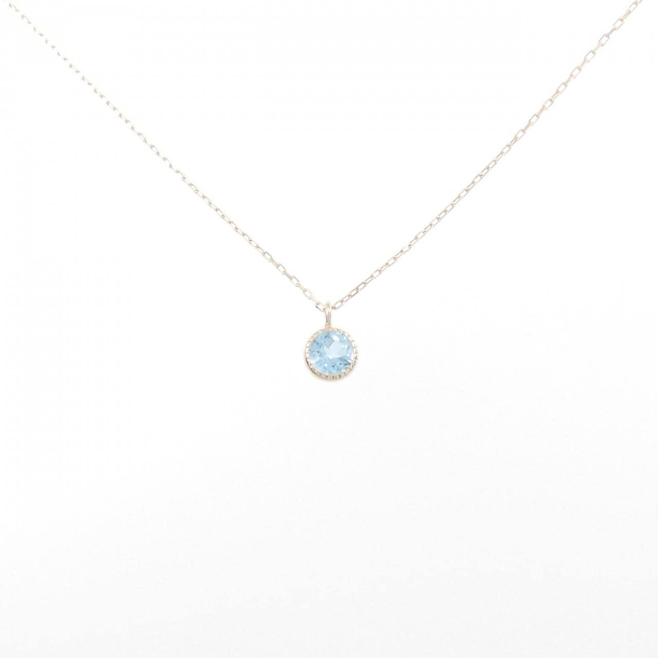 [BRAND NEW] K10YG Blue Topaz Necklace