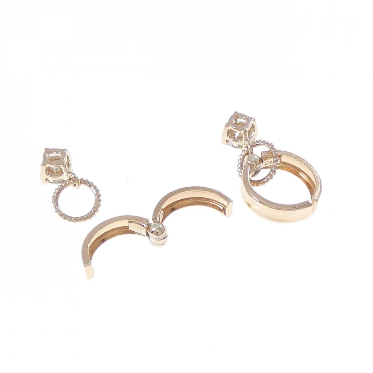 K18PG 2WAY ダイヤモンド イヤリング 0.50CT