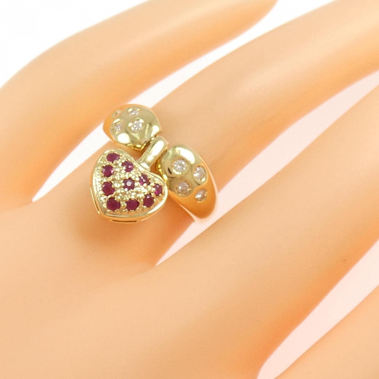 K18YG ルビー リング 0.22CT