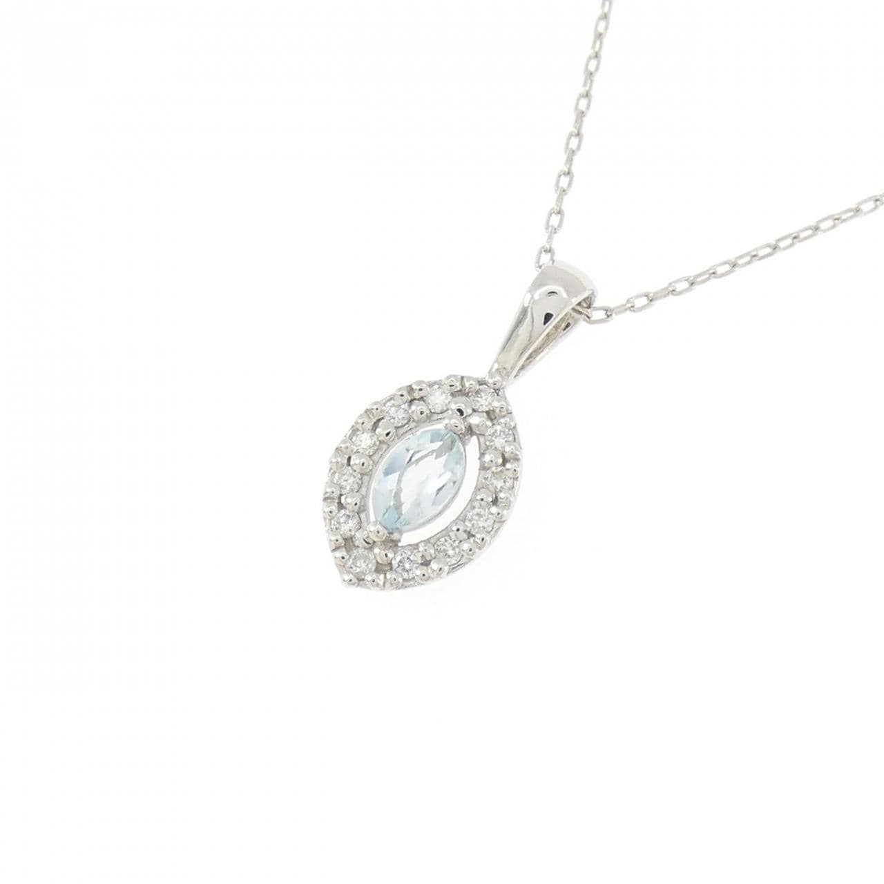 PT900/PT850 ブルートパーズ ネックレス 0.16CT