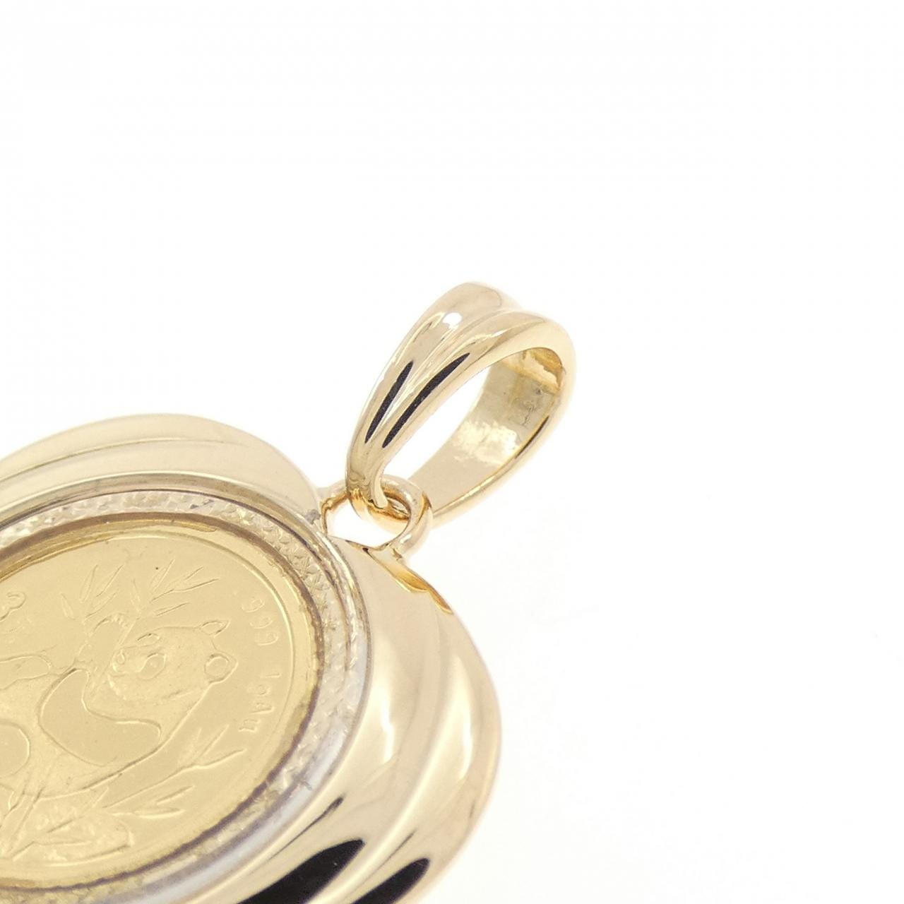K18YG(枠) コイン ペンダント