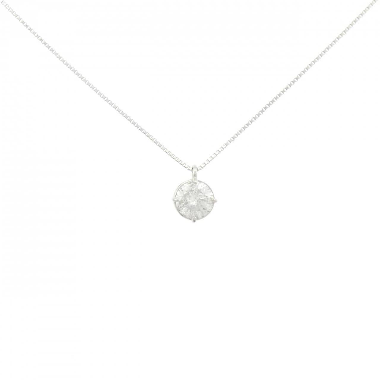 PT900/PT850 ソリティア ダイヤモンド ネックレス 0.6CT