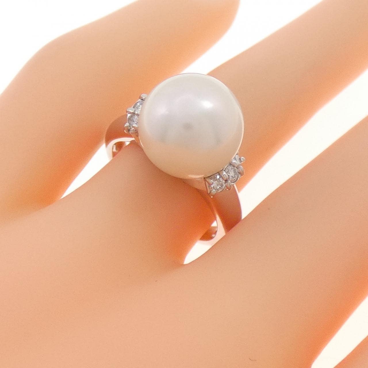 PT900 白蝶パール リング 11.4mm