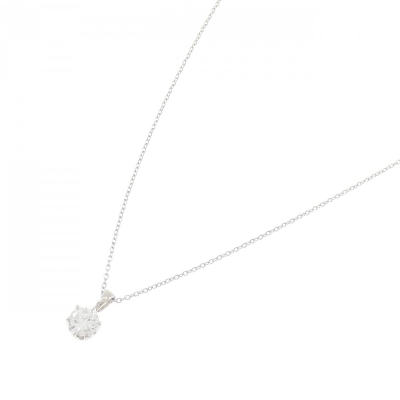 K18WG ソリティア ダイヤモンド ネックレス 0.41CT