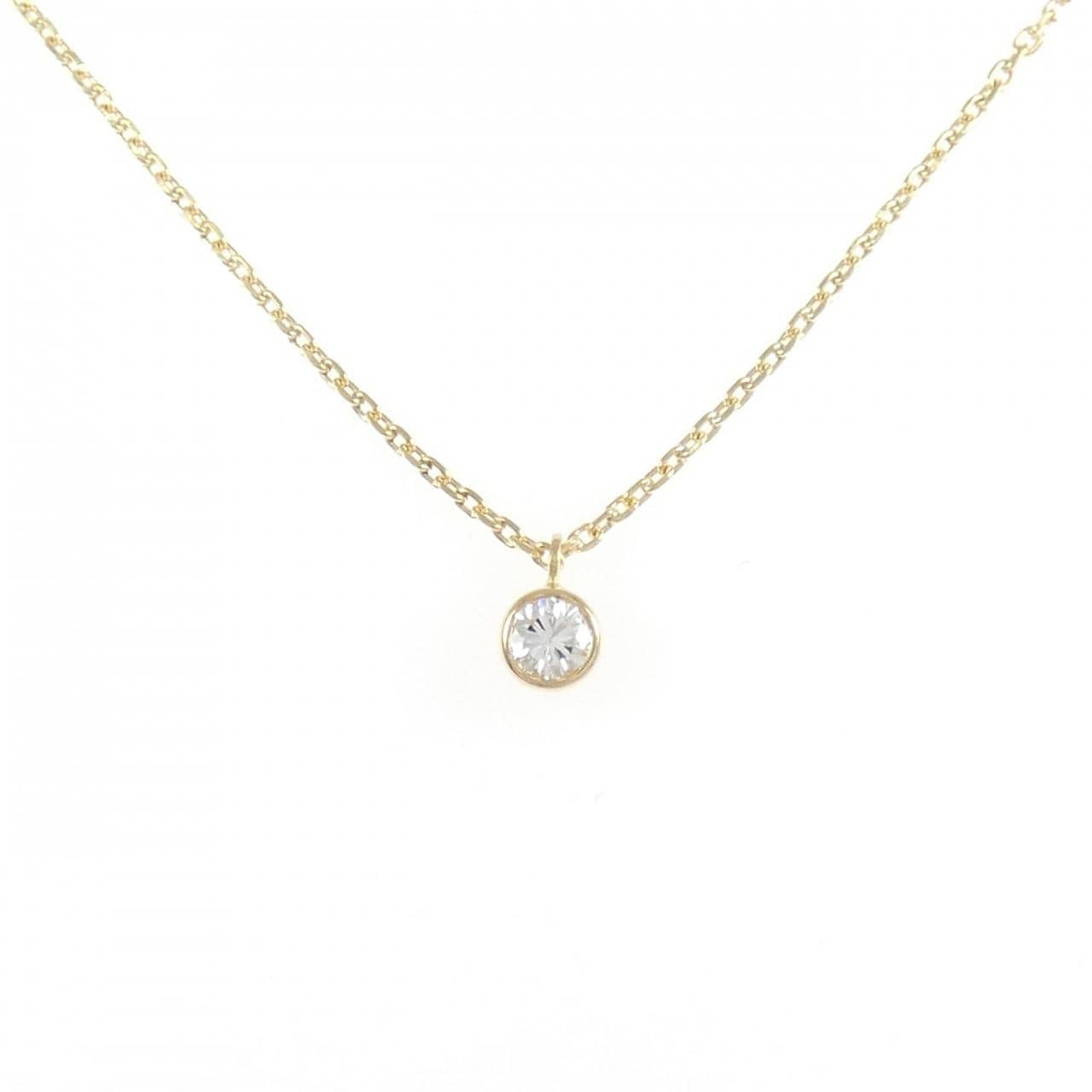 K18YG ソリティア ダイヤモンド ネックレス 0.20CT