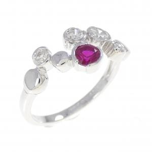 K18WG ルビー リング 0.25CT