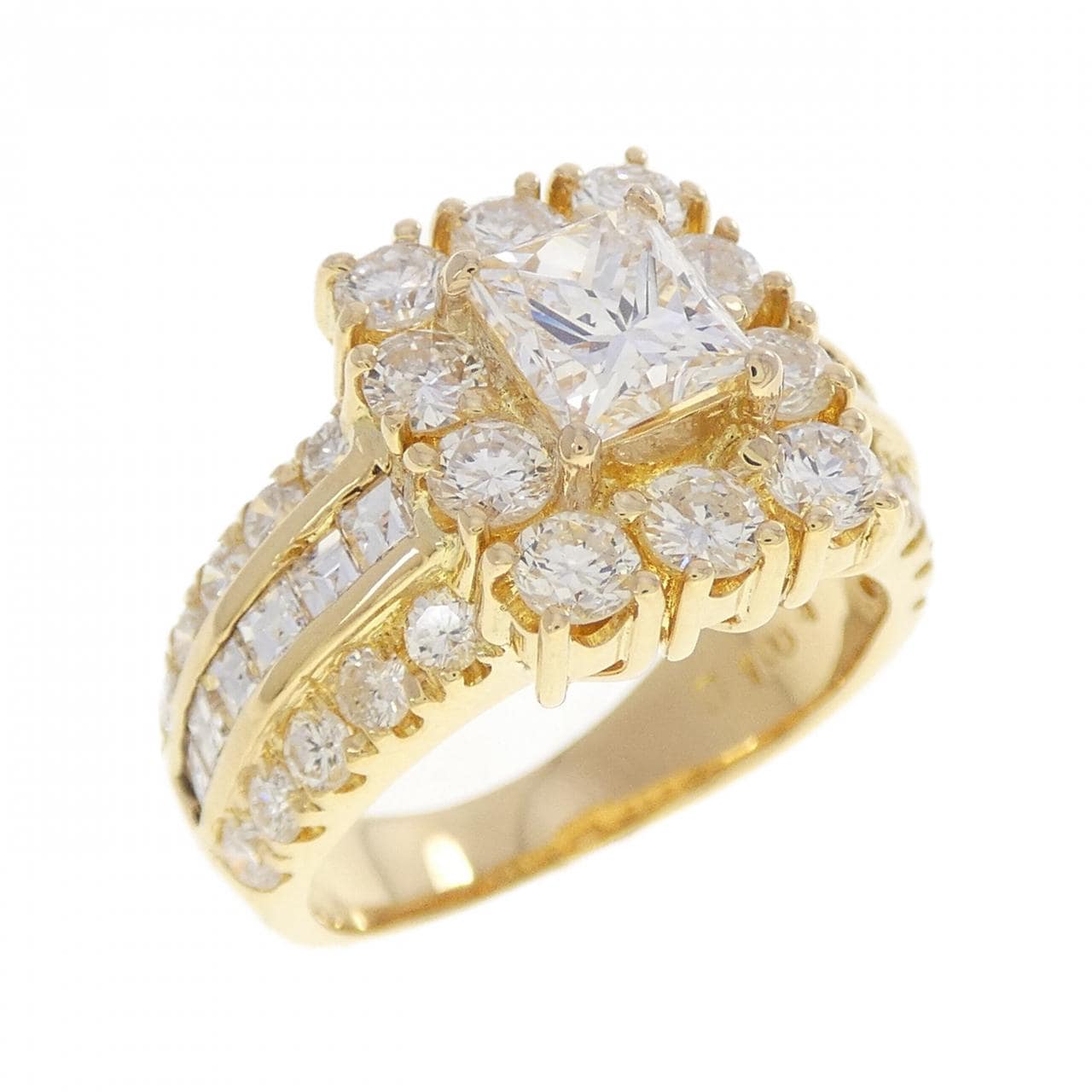 K18YG ダイヤモンド リング 1.004CT E VS2 ファンシーカット