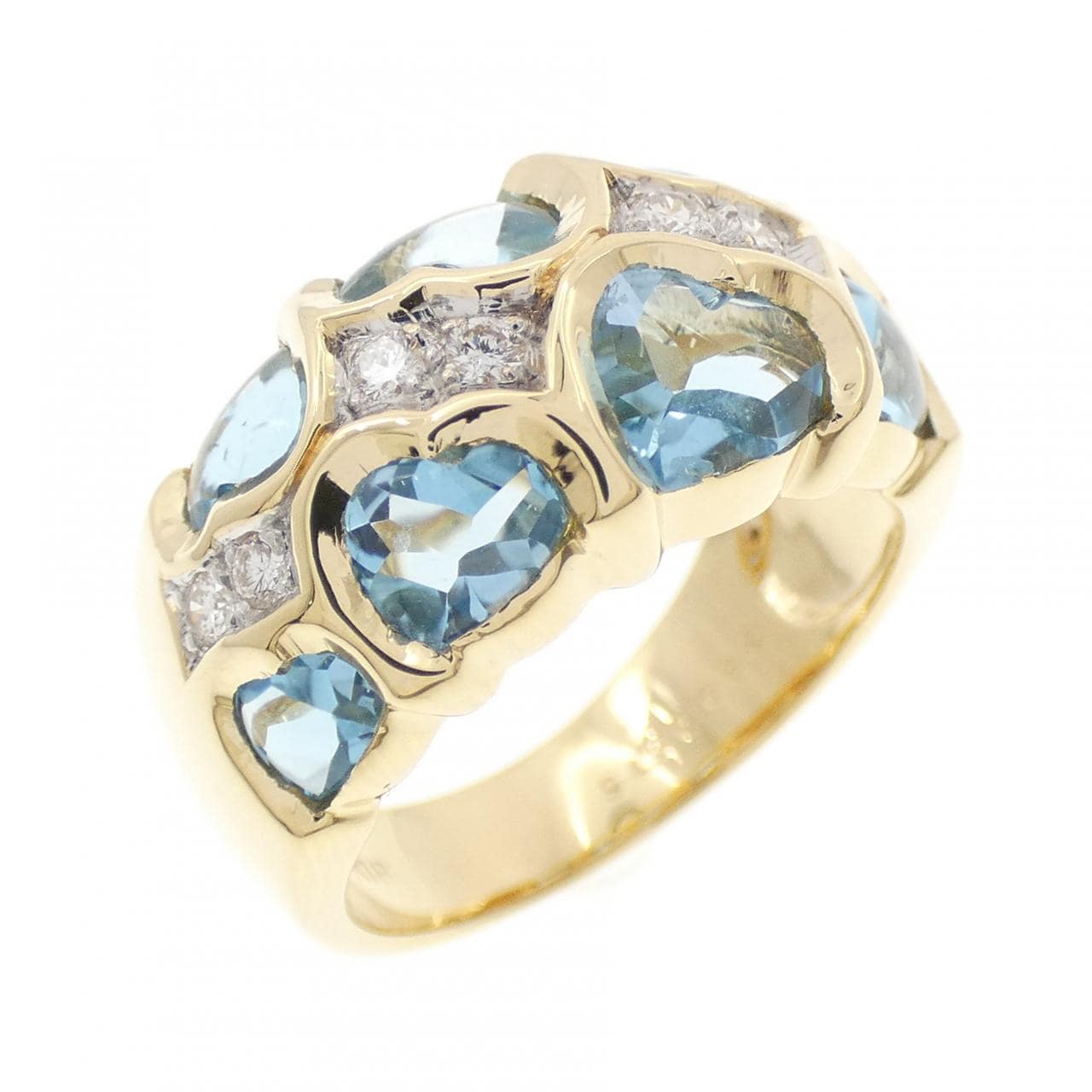 K18YG/K18WG ブルートパーズ リング 2.89 CT