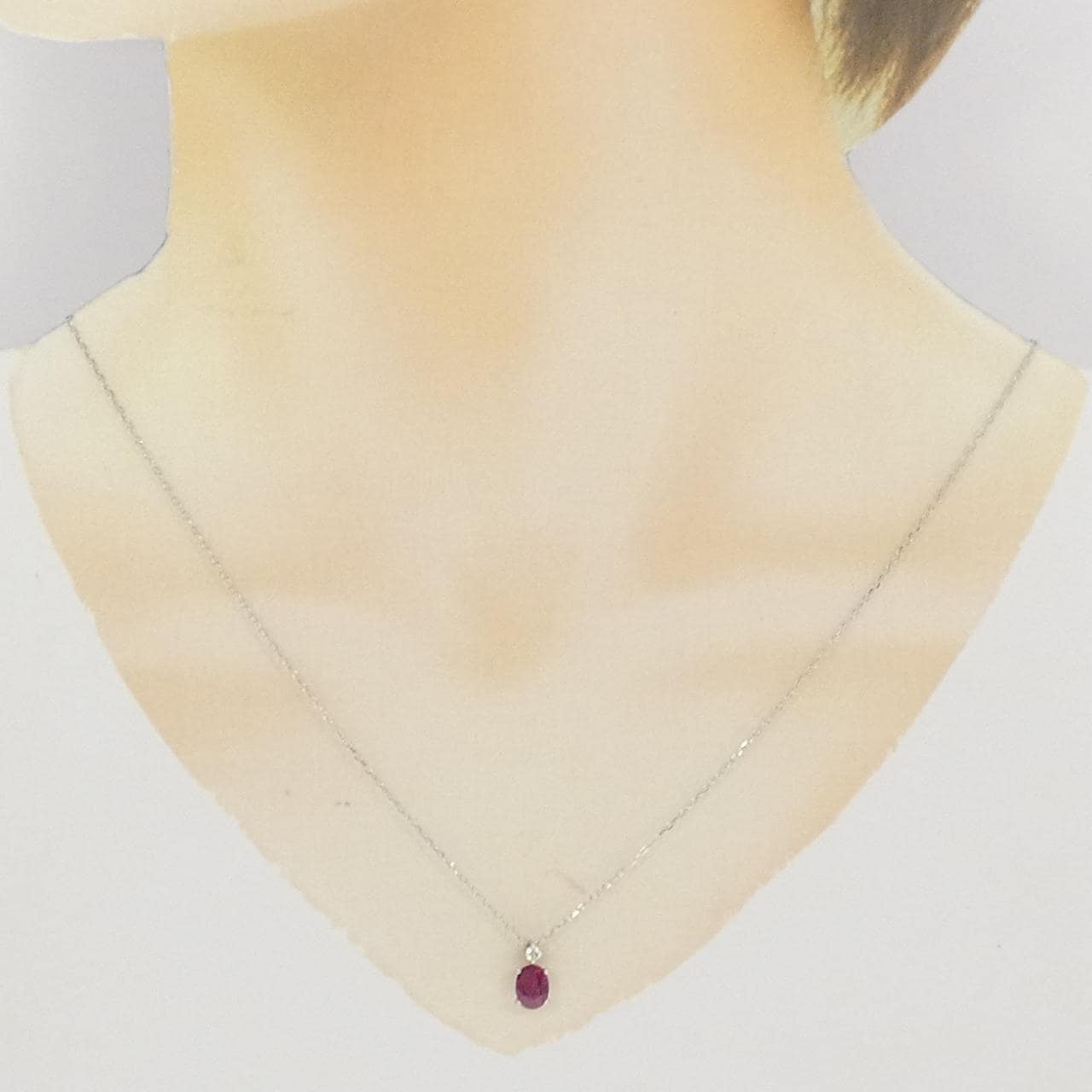 PT900/PT850 ルビー ネックレス 0.76CT