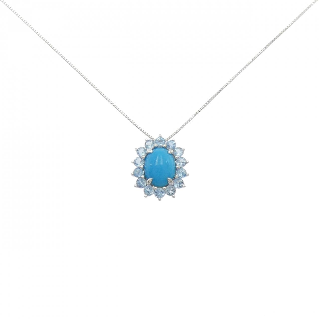 K18WG綠松石項鏈1.59CT